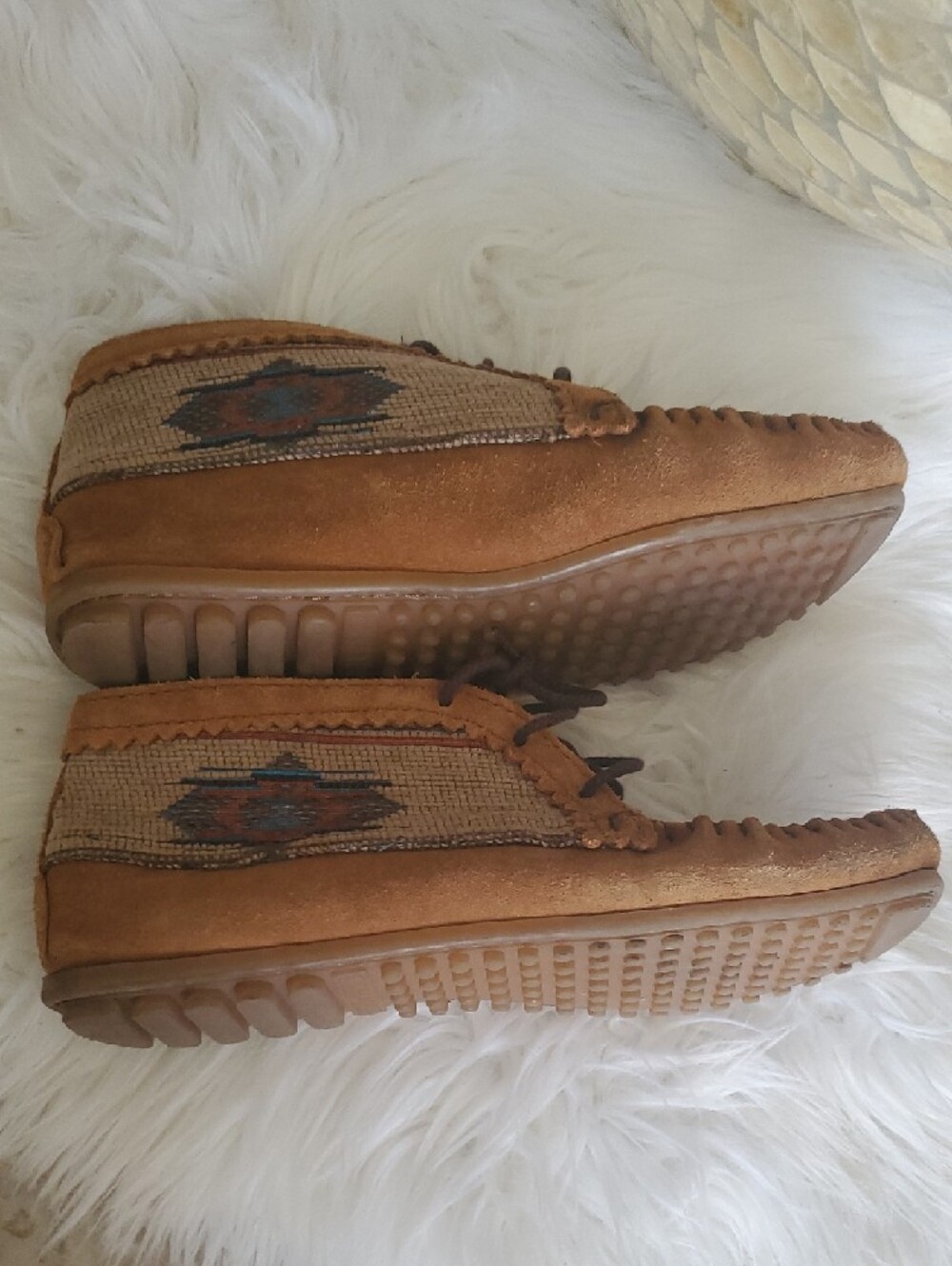 Minnetonka Chestnut Suede Chukka Moccasin Boots - Picture 3 of 12